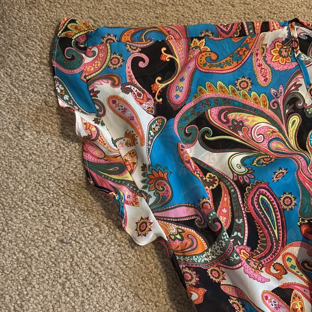 Liz Lange Maternity Multicolor Paisley Print Cover Up Size XL - Picture 4 of 9